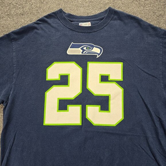 Seattle Seahawks Tshirt Mens XL Blue Short Sleeve NFL Football #25 Sherman - Picture 2 of 9